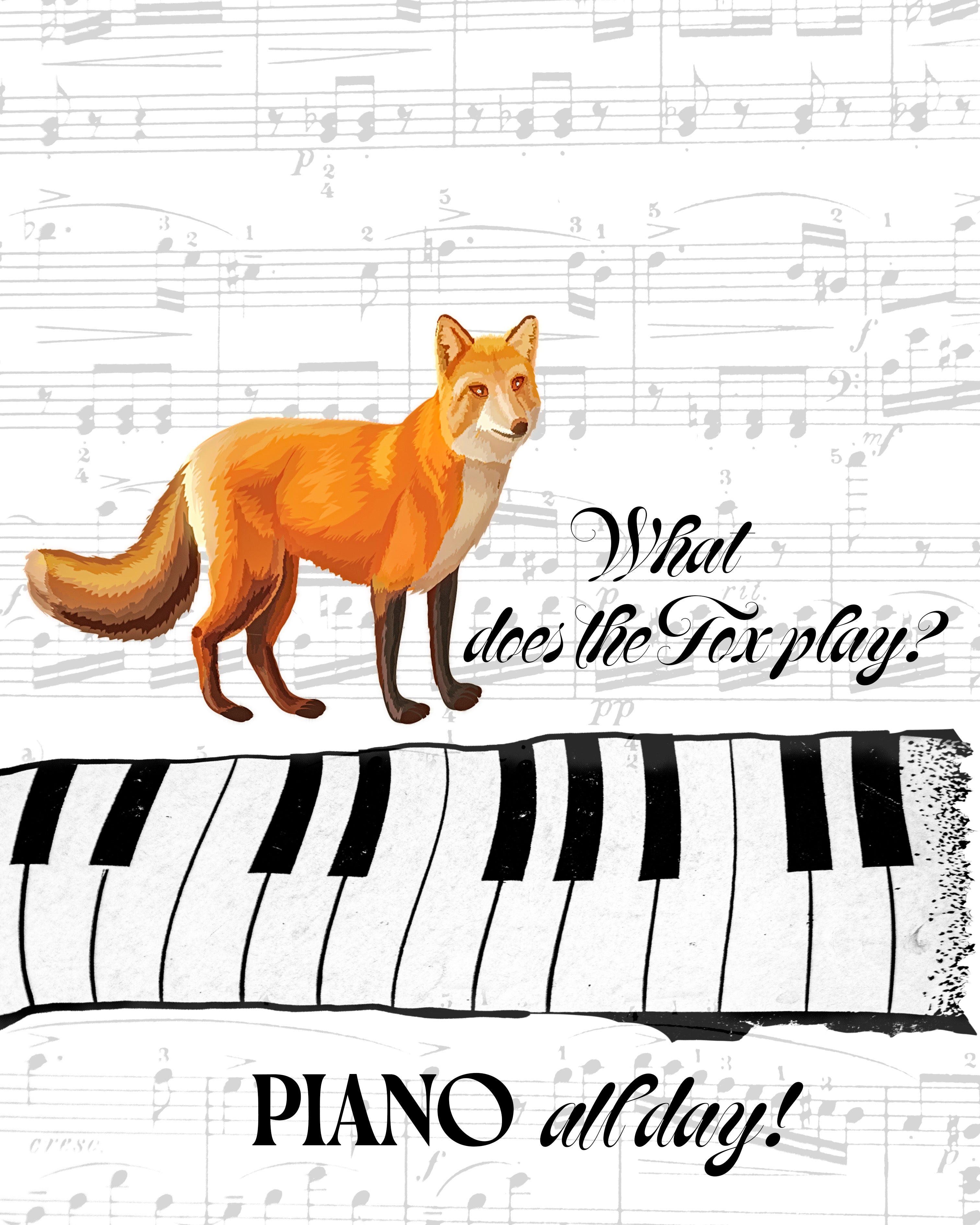 Art for Piano Student with Fox