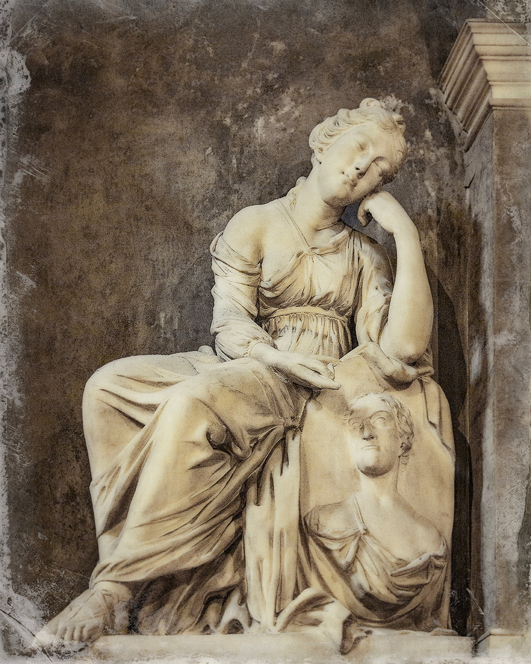 Thinking Woman Sculpture Print